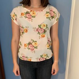 Floral White Blouse